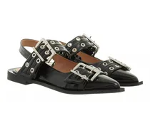 Loafer Chunky Buckle Ballerina Naplack schwarz
