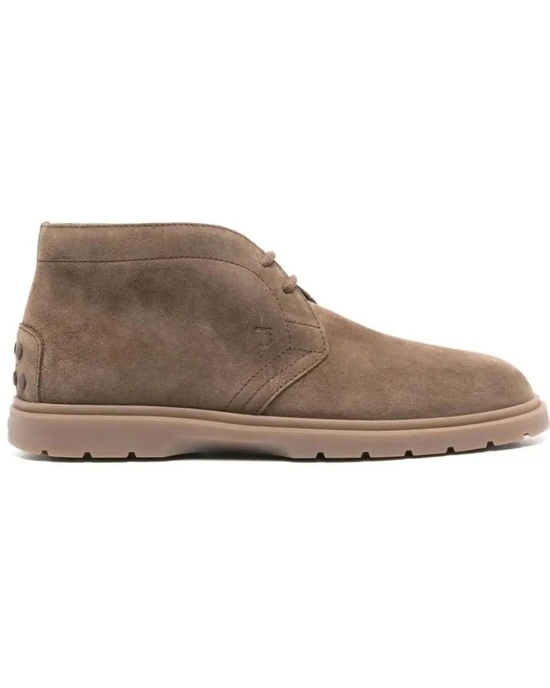 TOD'S Stiefel Brown Suede Leather Ankle Boots braun Braun
