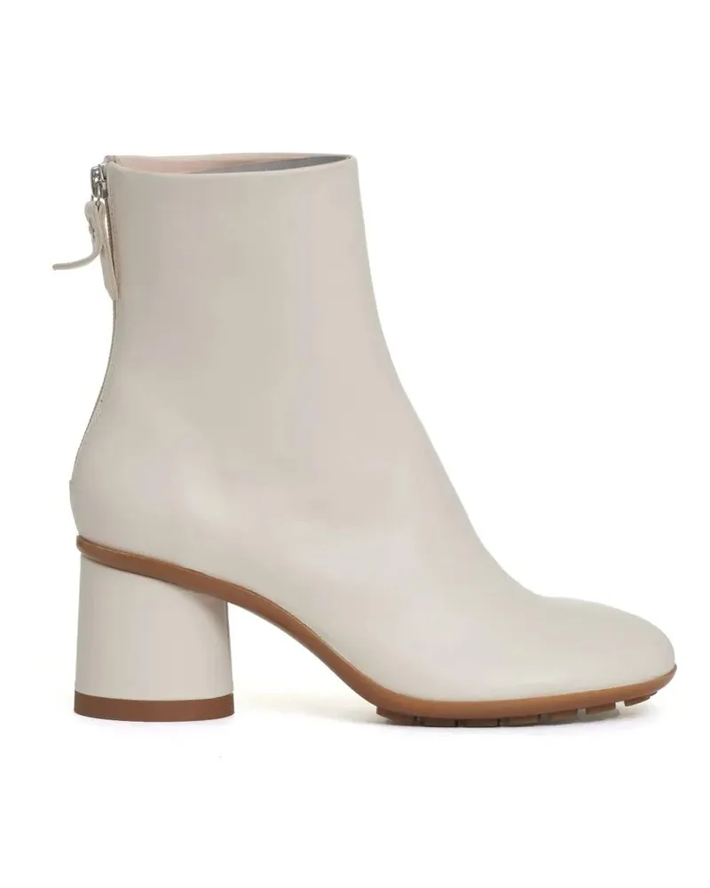 Attilio Giusti Leombruni Stiefel Chalk Leather Ankle Boot 60Mm Heel weiß Weiß