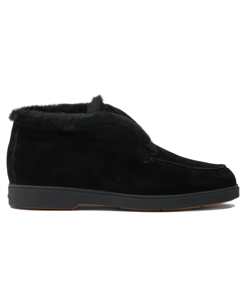 Santoni Stiefel "Desert" Ankle Boots With Fur schwarz Schwarz