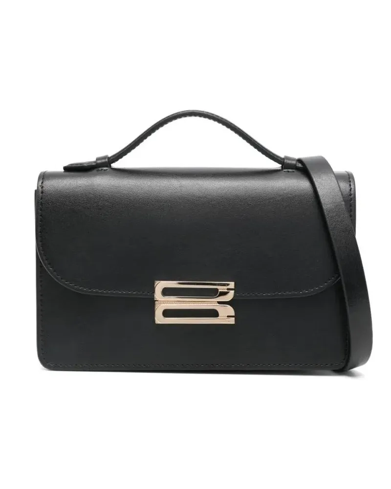 Victoria Beckham Hobo Bags Foldover Magnetic Clasp Bag With Adjustable Strap schwarz Schwarz