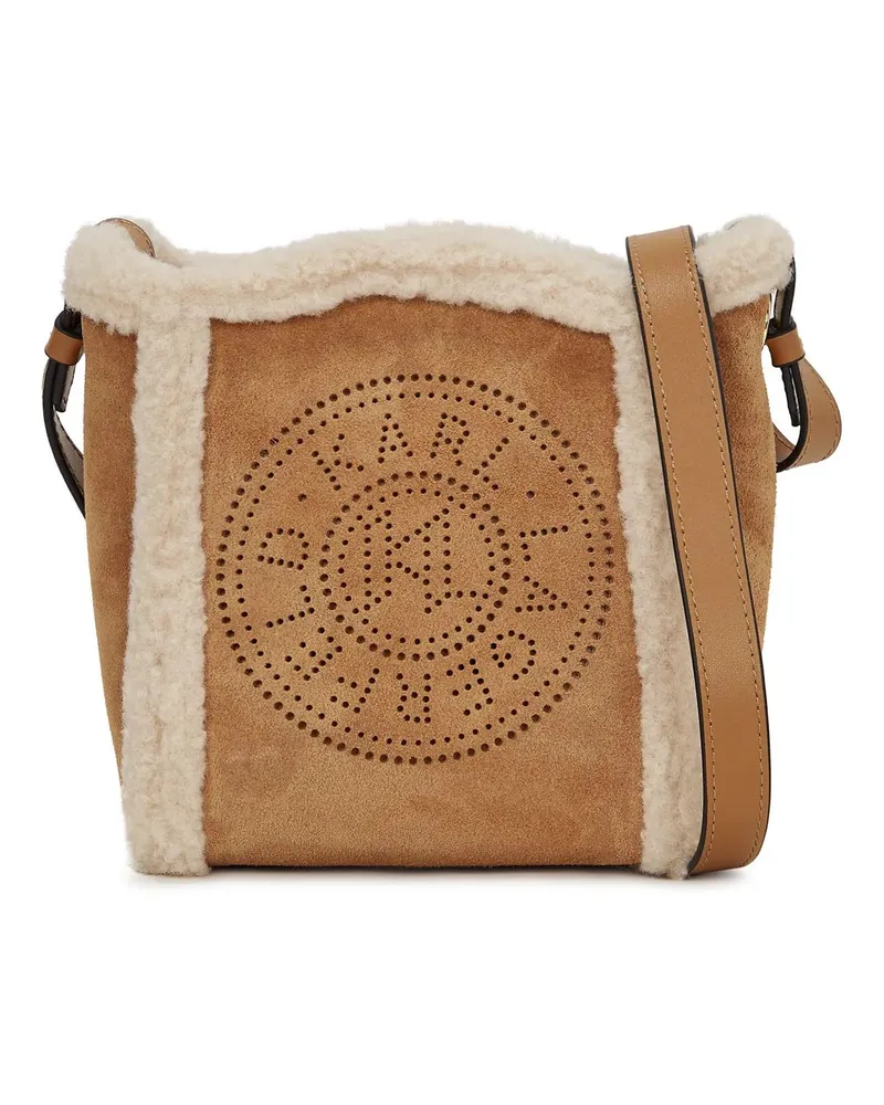 Karl Lagerfeld Crossbody Bags K/Circle kleine Bucket Bag mit Lammfell braun Braun