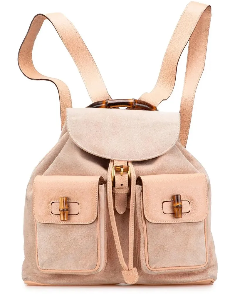 Gucci Rucksäcke Suede Bamboo Backpack braun Braun