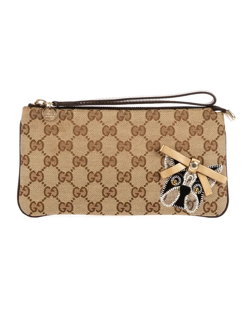 Gucci Crossbody Bags oli French Bulldog Wristlet Pouch beige Beige
