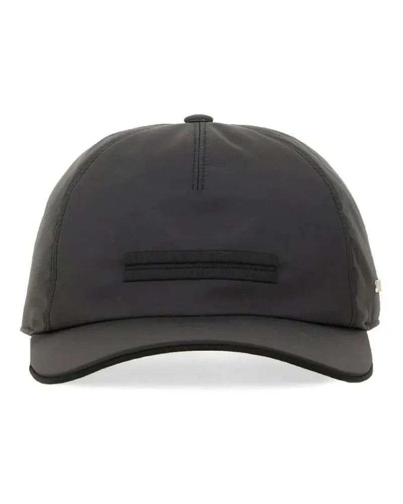 Ermenegildo Zegna Caps & Mützen Structured Black Baseball Cap schwarz Schwarz