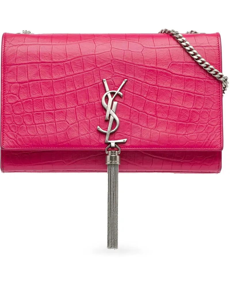 Saint Laurent Hobo Bags Medium Embossed Kate Tassel Crossbody rosa Gold