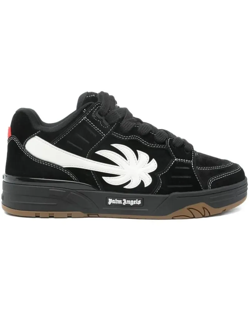 Palm Angels Low-Top Sneaker Black Low-Top Sneakers With White Palm Leaf Detail schwarz Schwarz