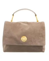 Coccinelle Satchel Bag Liya Suede Taupe