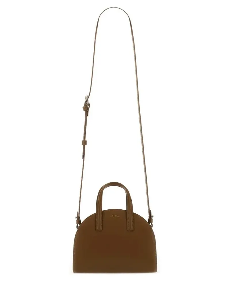 A.P.C. Shopper & Totes "Demi-Lune" Tote Bag Small braun Braun
