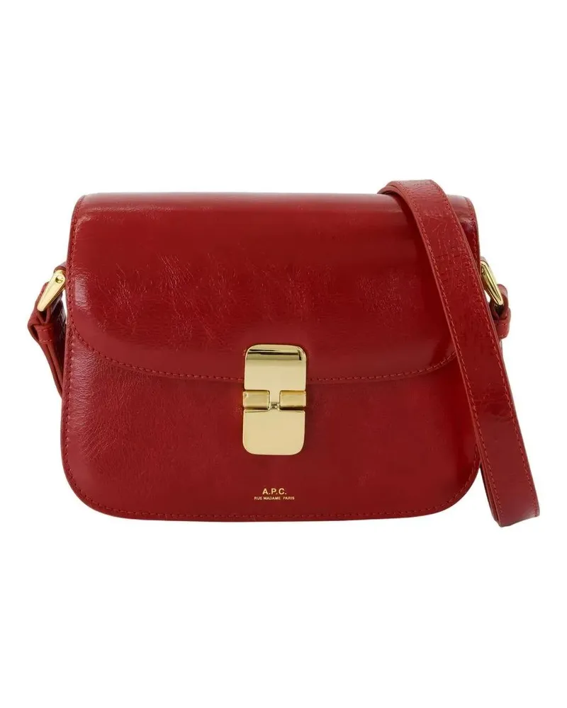 A.P.C. Hobo Bags Grace Small Crossbody Bag With Flap Closure rot Rot