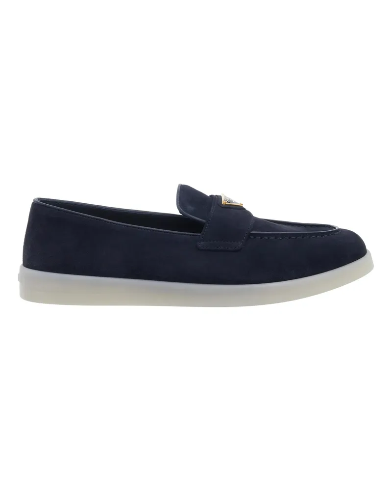 Prada Loafer Suede Logo Loafer blau Blau