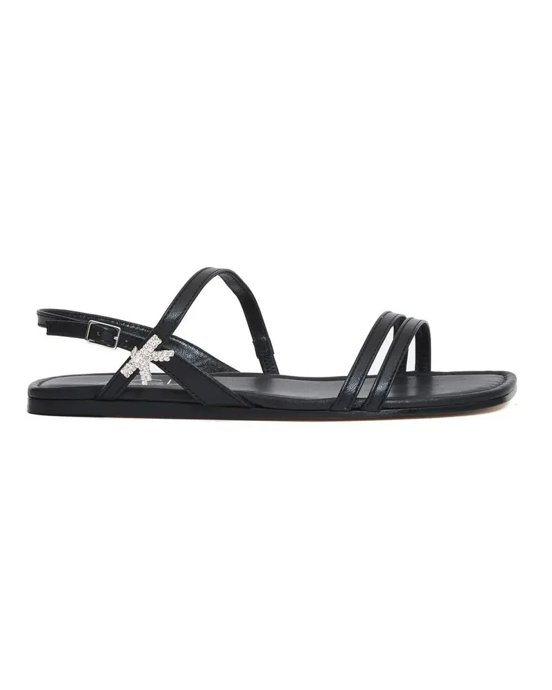 Attilio Giusti Leombruni Sandalen Black Flat Sandals With Straps schwarz Schwarz