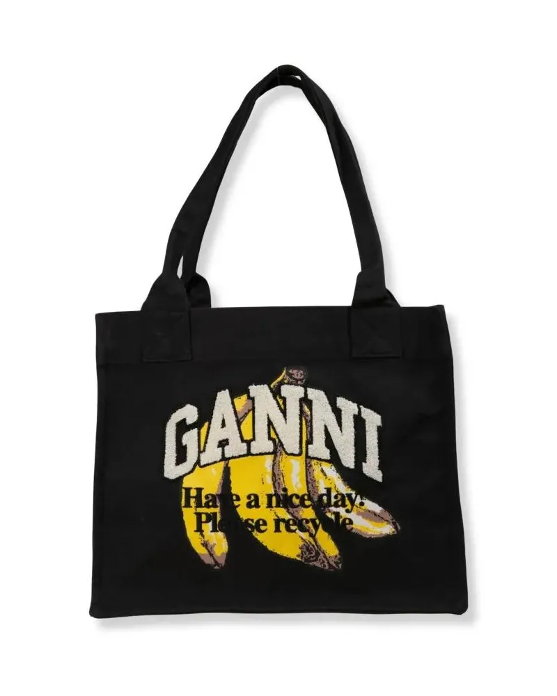 Ganni Shopper & Totes  Canvas Tote Bag schwarz Schwarz