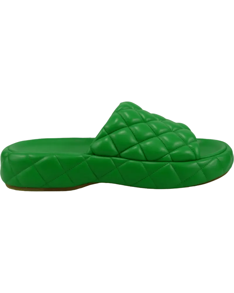 Bottega Veneta Slipper & Pantoletten Sandalo imbottito in pelle verde grün Grün
