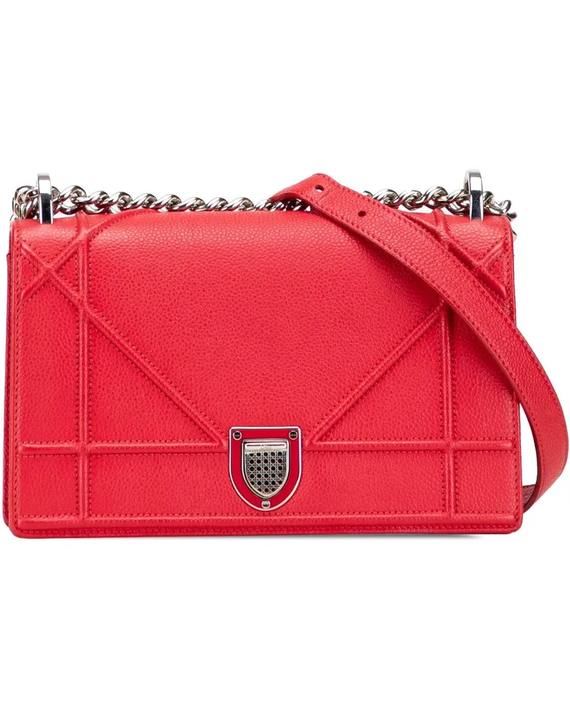 Dior Hobo Bags Small Grained Calfskin Diorama Flap rot Rot