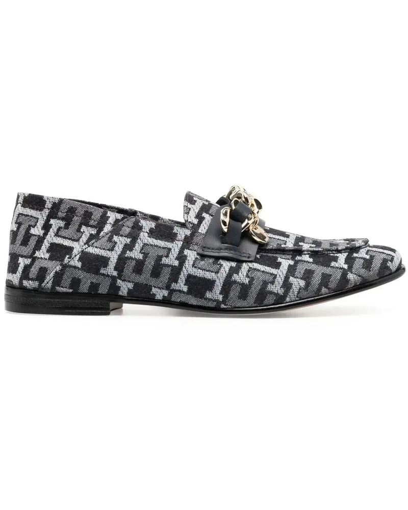 Tommy Hilfiger Chain Detail Monogram Denim Loafers bunt Bunt