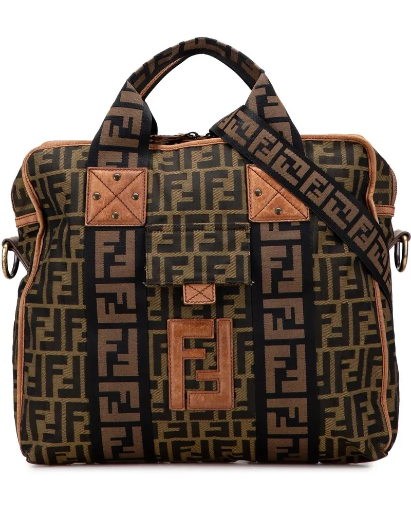 Fendi Hobo Bags Zucca Canvas FF Satchel braun Braun
