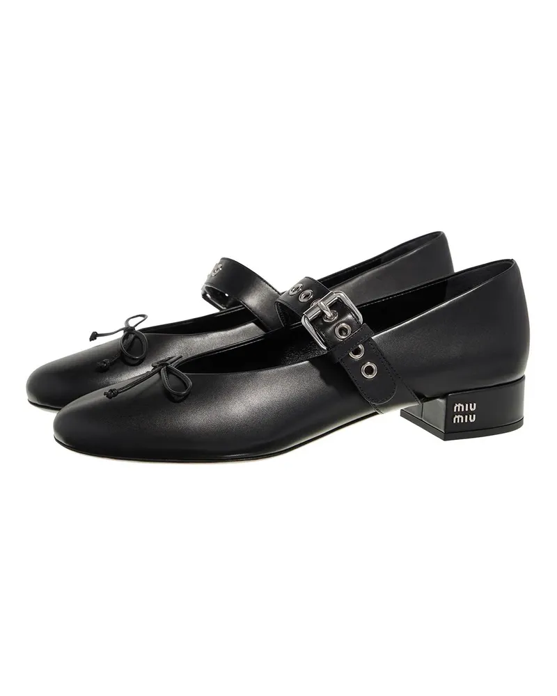 Miu Miu Loafer Leather Mary Janes schwarz Schwarz
