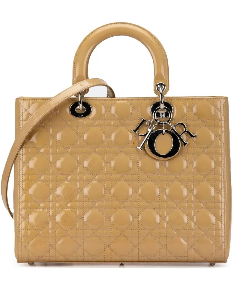 Dior Crossbody Bags 2012 Large Patent Cannage Lady Dior braun Braun