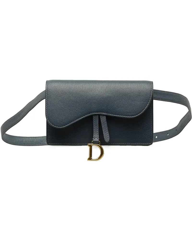 Dior Hobo Bags Leather Saddle Belt Bag blau Blau