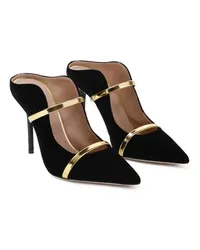 Malone Souliers Pumps & High Heels Maureen 100 Black Gold Velvet Pumps Schwarz