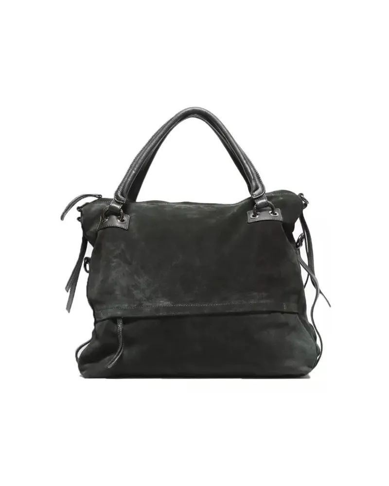 Reptile's House Crossbody Bags Two-Handled Bag In Bottle Green Nappa And Suede grün Grün