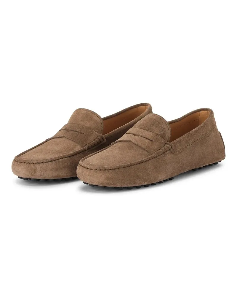 TOD'S Low-Top Sneaker Mokassins aus Veloursleder braun Braun