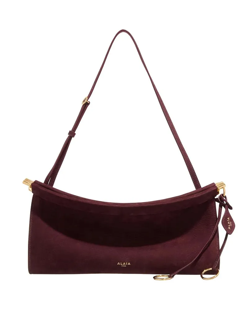 Alaïa Hobo Bags East West Suede rot Rot
