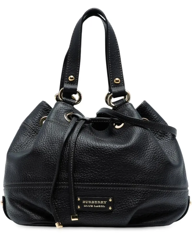 Burberry Hobo Bags Grained Leather Satchel schwarz Schwarz