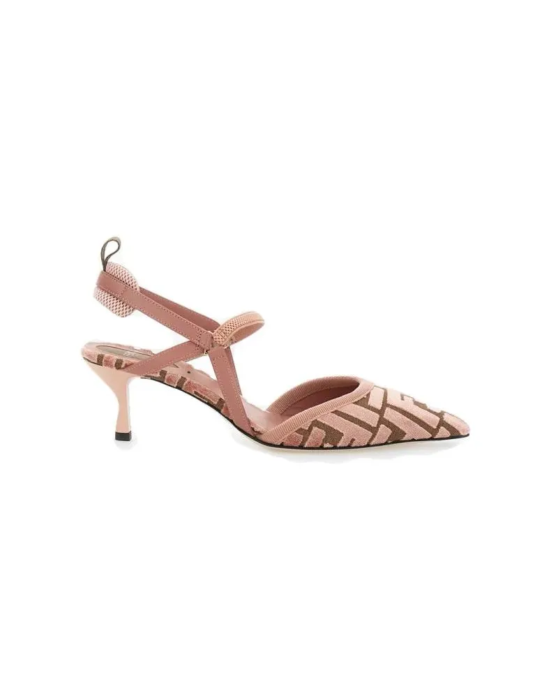 Fendi Hohe Schuhe Ff Velvet Slingback Shoes pink Rosa