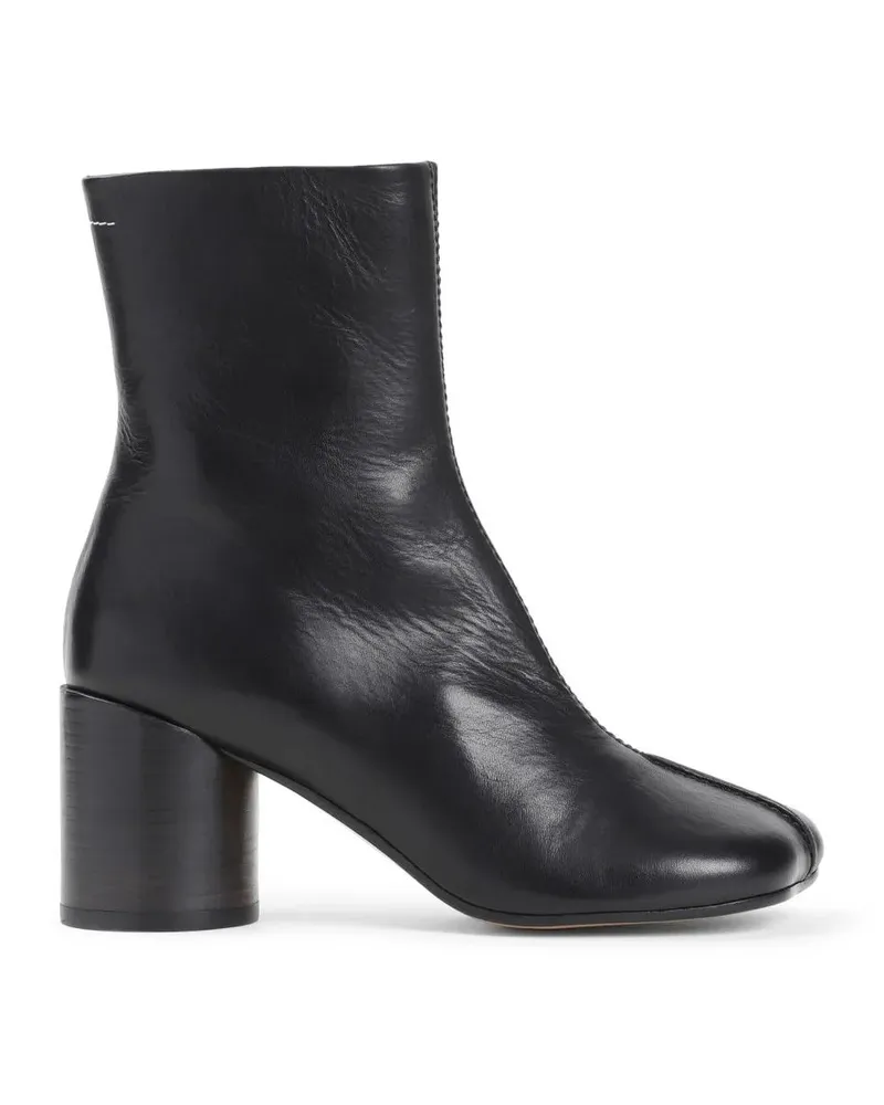 Maison Margiela Boots & Stiefeletten Black Calf Leather Ankle Boot Schwarz