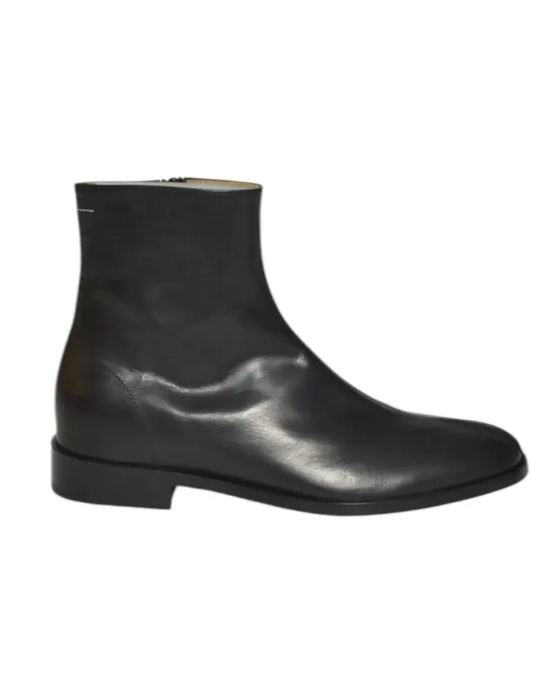 Maison Margiela Stiefel Smooth Leather Boots With Side Zipper And Sturdy S schwarz Schwarz