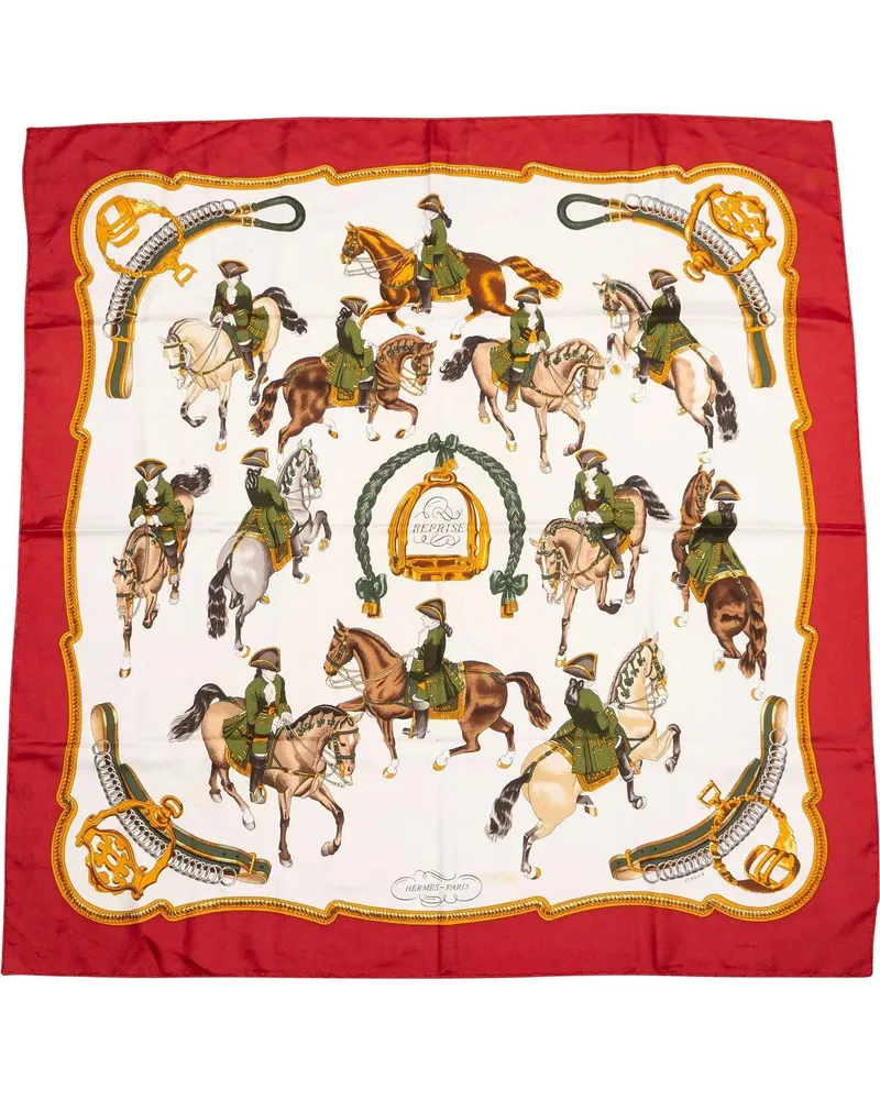Hermès Tücher & Schals Hermes Classic Reprise Silk Carre 90 Scarf Tuch rot Rot