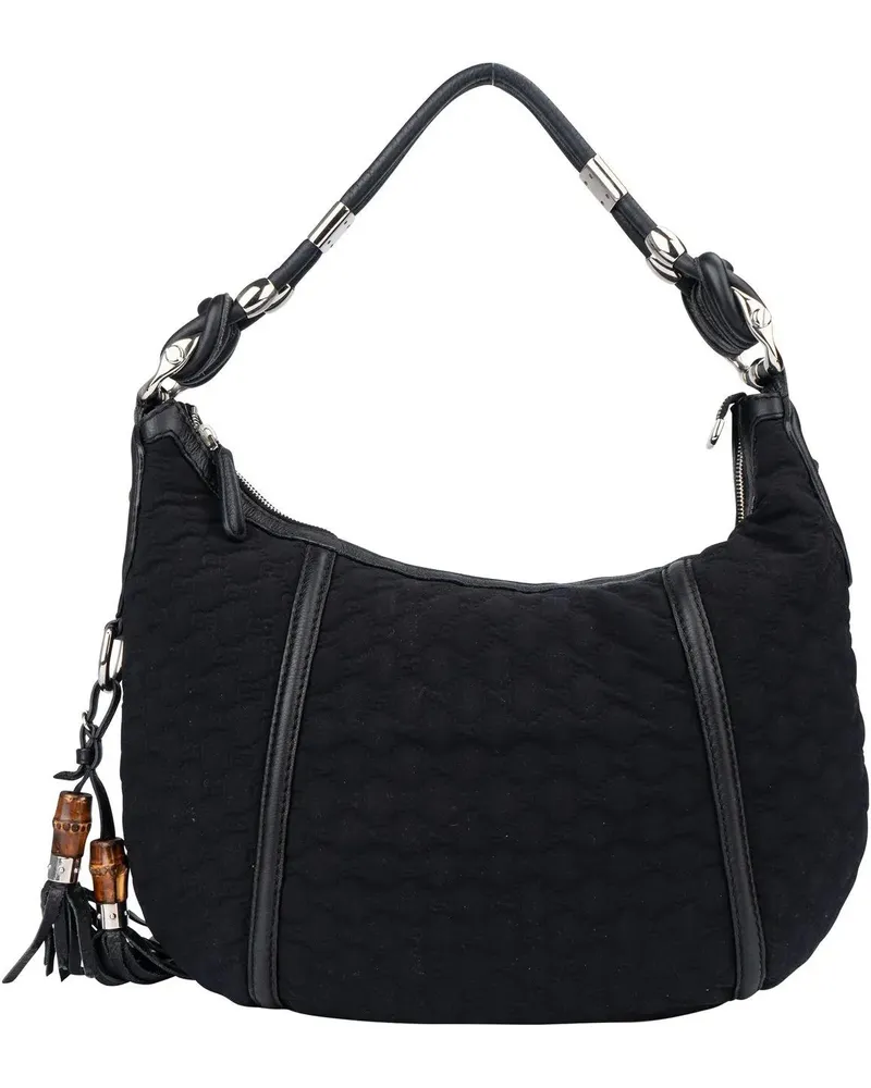 Gucci Crossbody Bags  GG Monogram Bamboo Hobo Bag schwarz Schwarz