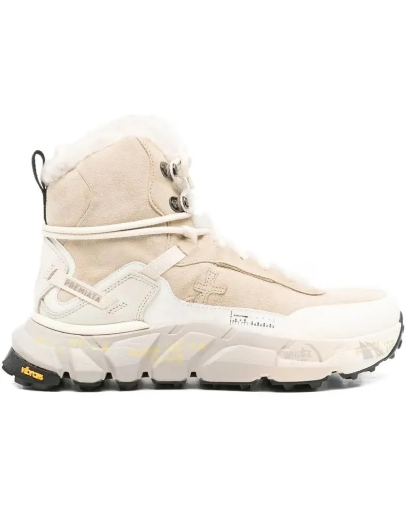 Premiata Low-Top Sneaker Beige High-Top Sneakers With Plush Shearling Linin beige Beige