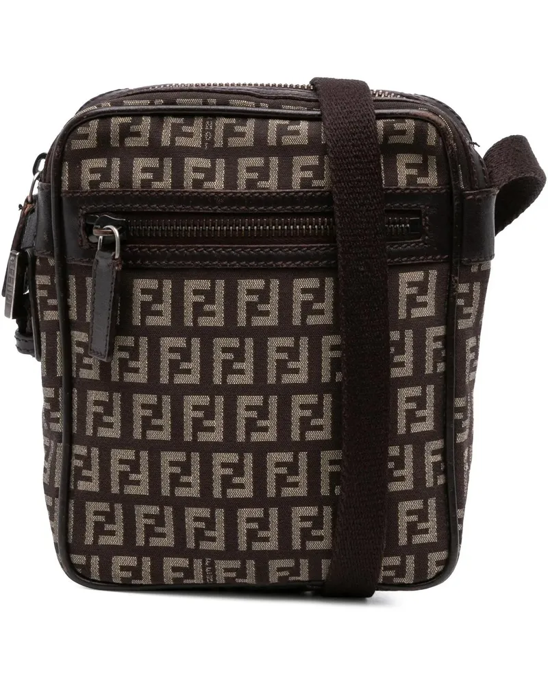 Fendi Hobo Bags Zucchino Canvas Crossbody braun Braun