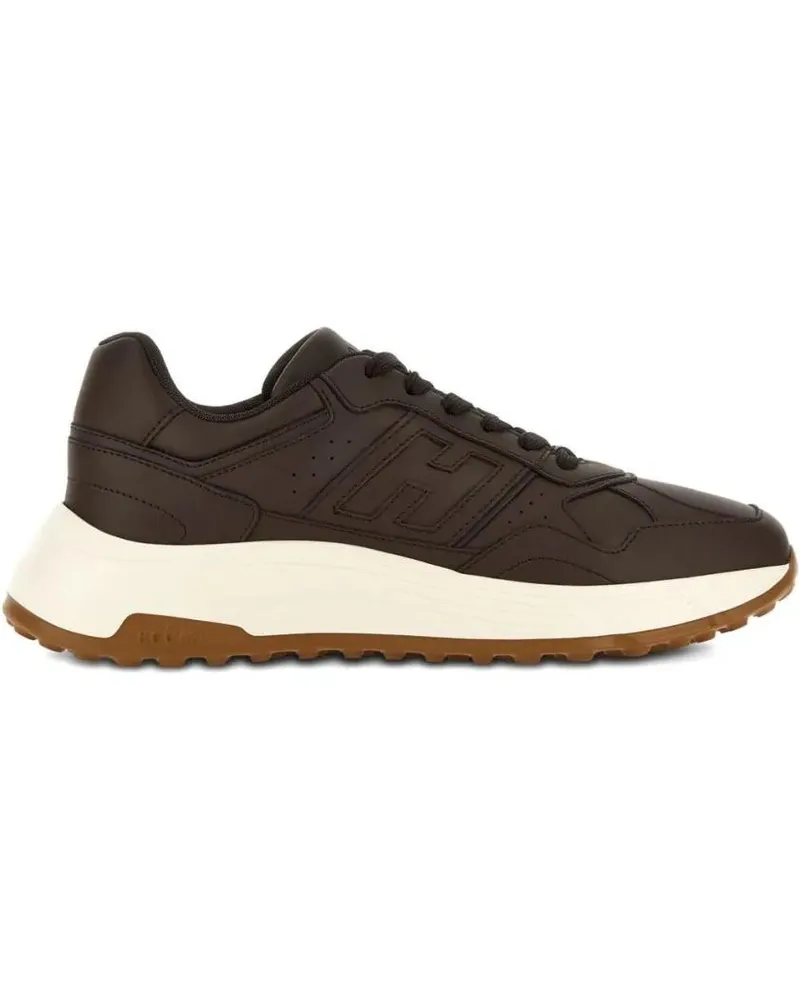 Hogan Low-Top Sneaker Chocolate Brown Leather Lace-Up Sneakers braun Braun
