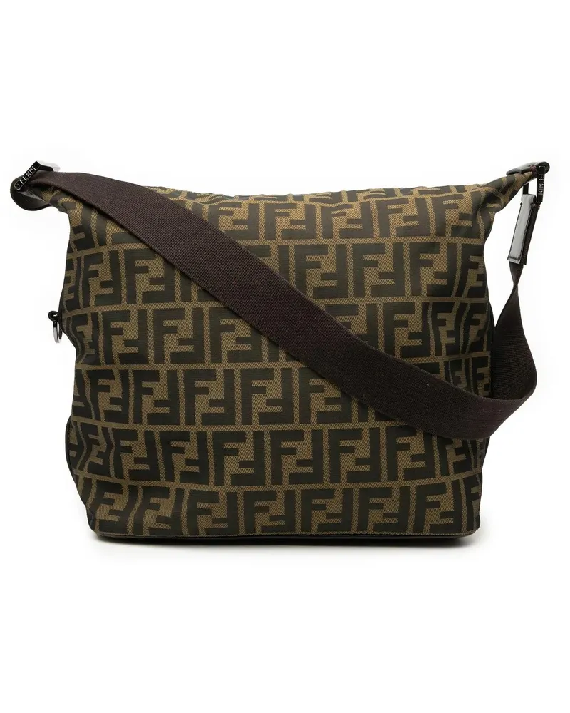 Fendi Hobo Bags Zucca Canvas Shoulder Bag braun Braun