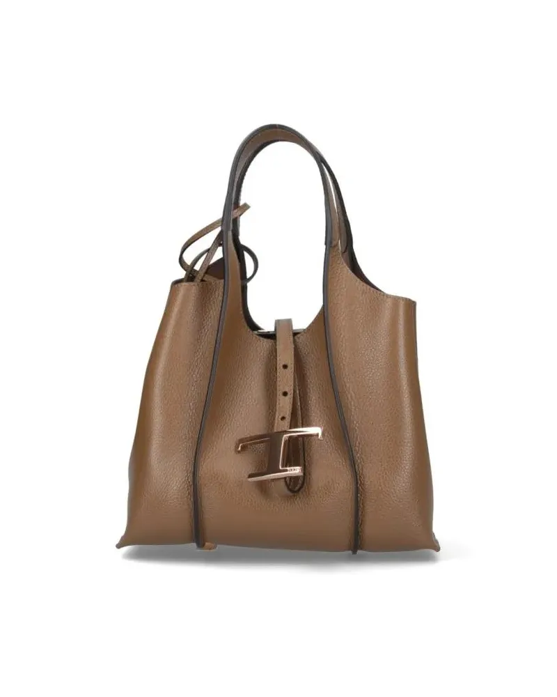 TOD'S Hobo Bags Small Brown Pebbled Leather Shoulder Bag braun Braun