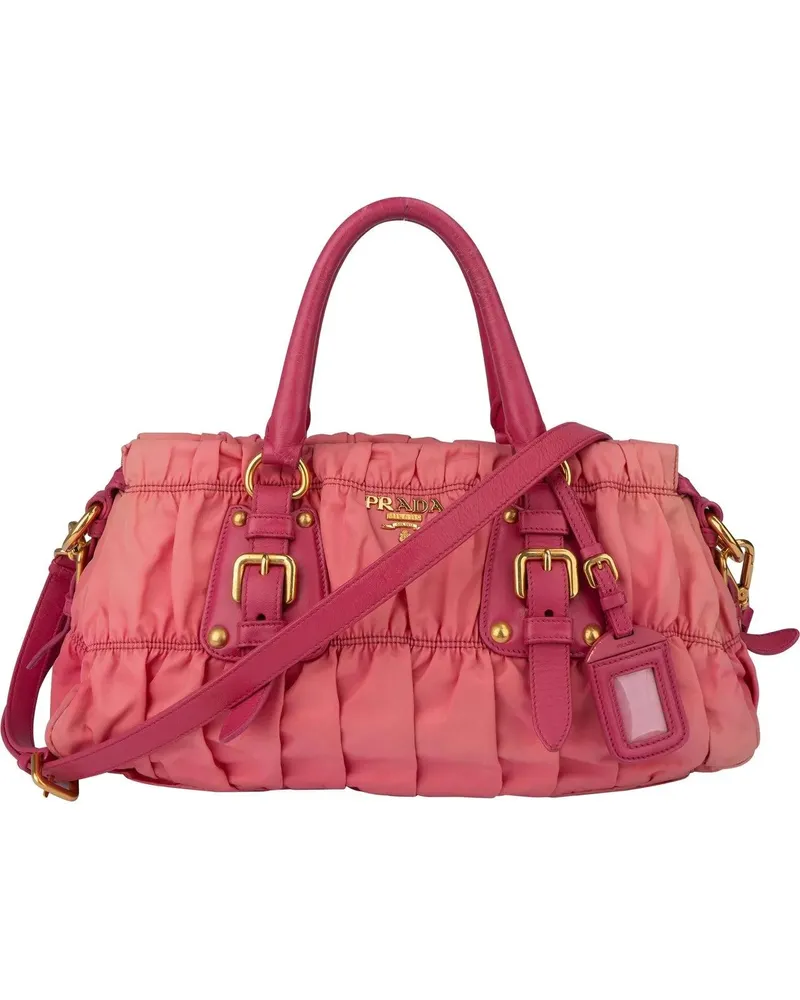 Prada Crossbody Bags  Pink Quilted Nylon City Handbag rosa Gold