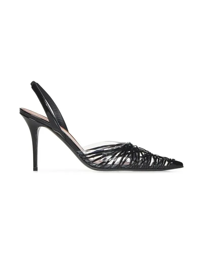 Amina Muaddi Hohe Schuhe Slingback Pumps grau Grau