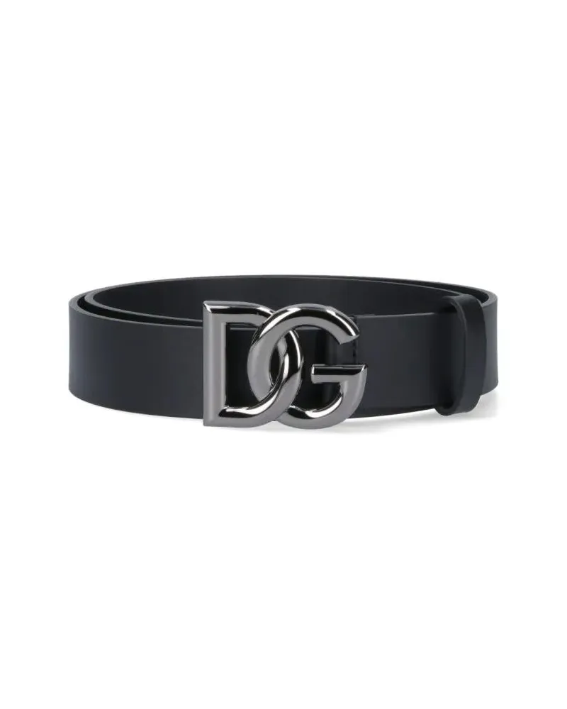 Dolce & Gabbana Gürtel Logo Belt – Black schwarz Schwarz