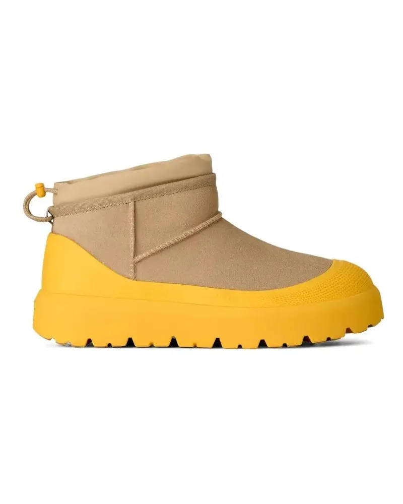 UGG Stiefel Low-Cut Brown Leather Boots With Textured Sole goldfarben Gold
