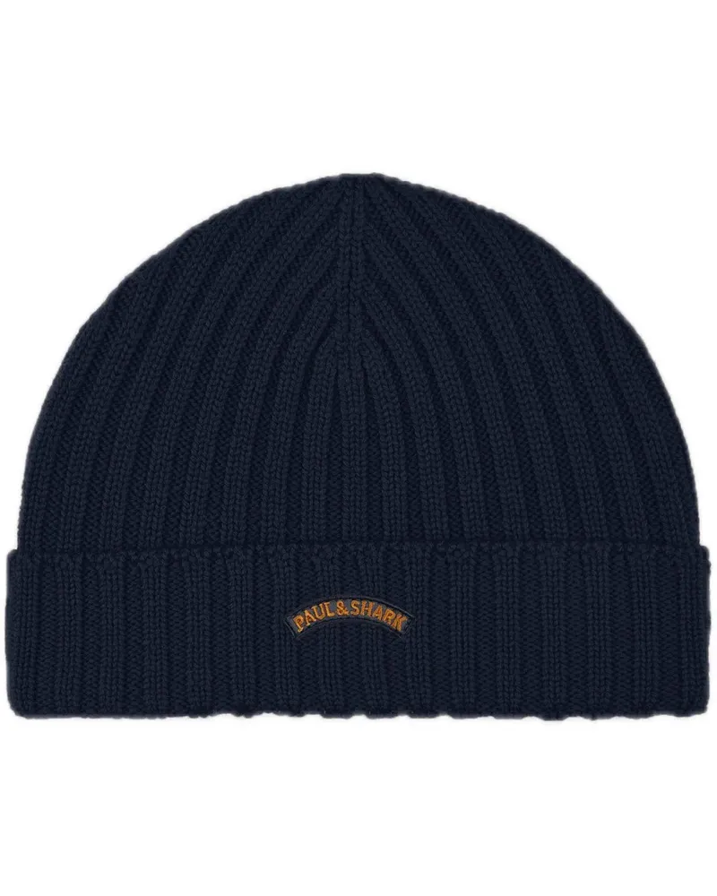 Paul & Shark Caps & Mützen Wool Beanie blau Blau