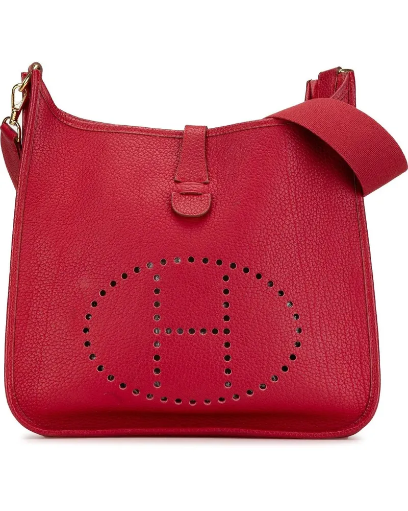 Hermès Hobo Bags 2003 Taurillon Clemence Evelyne I GM rot Rot