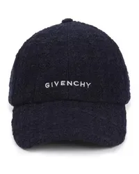 Givenchy Mützen Dark Blue Embroidered Cap In Tweed Beige