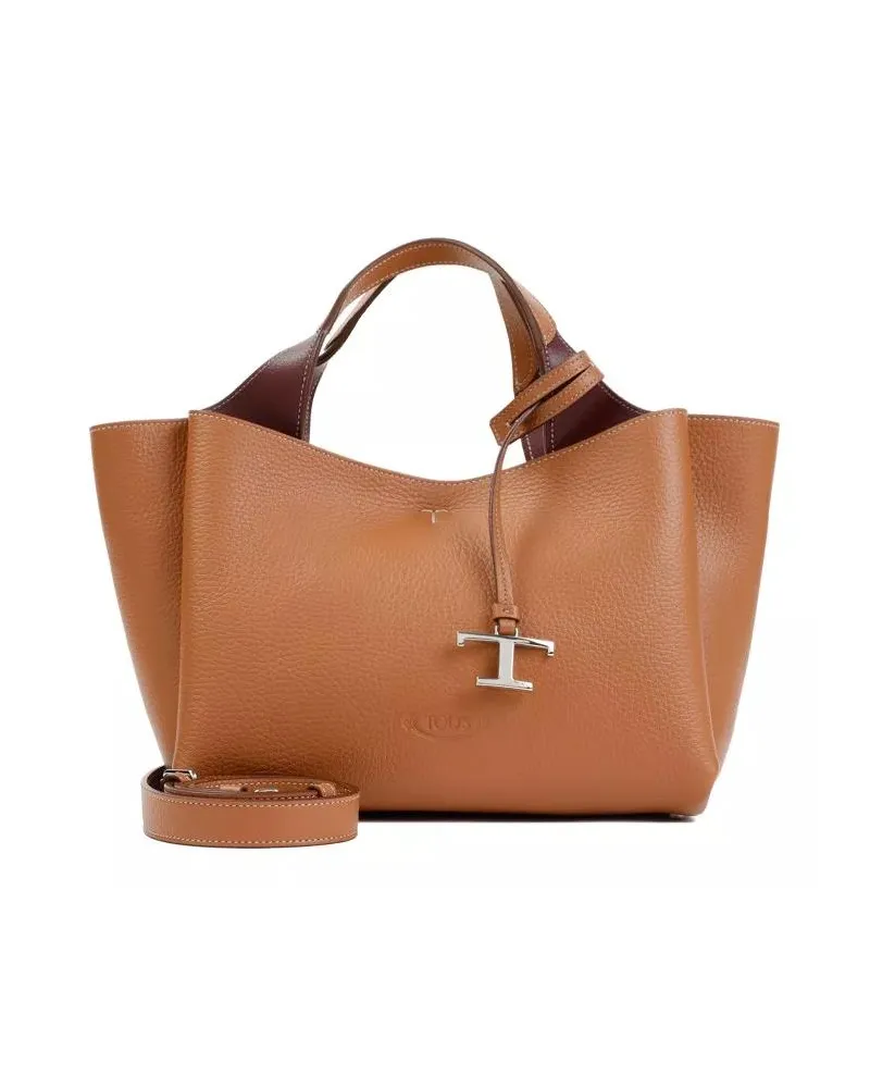 TOD'S Crossbody Bags Bauletto Sacca Grained Leather Bag braun Braun