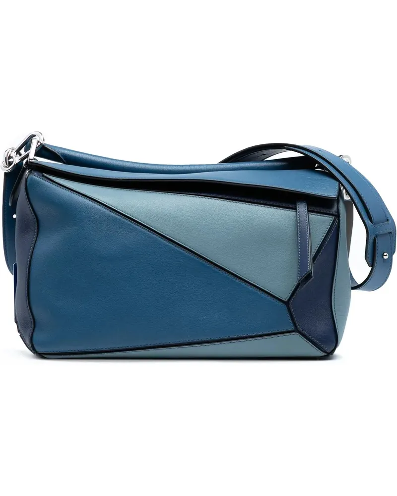 Loewe Hobo Bags Medium Tricolor Calfskin Puzzle Satchel blau Blau
