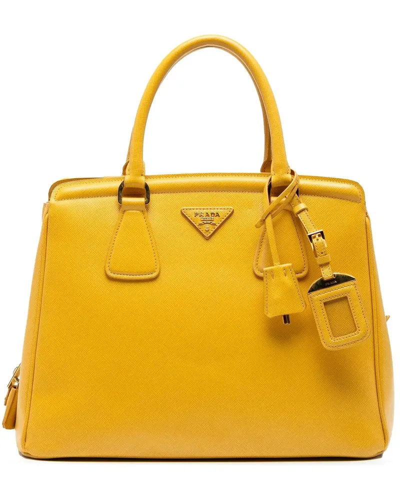 Prada Shopper Saffiano Cuir Parabole Tote gelb Gelb