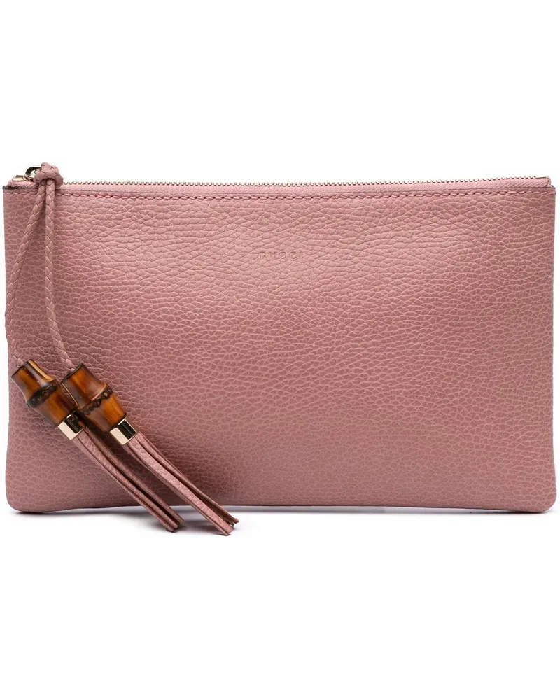 Gucci Clutches Calfskin Bamboo Clutch rosa Gold
